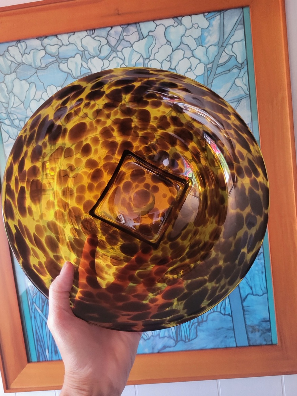 Leopard-Spot Amber Glass Accent Vase - Home Accents Vases